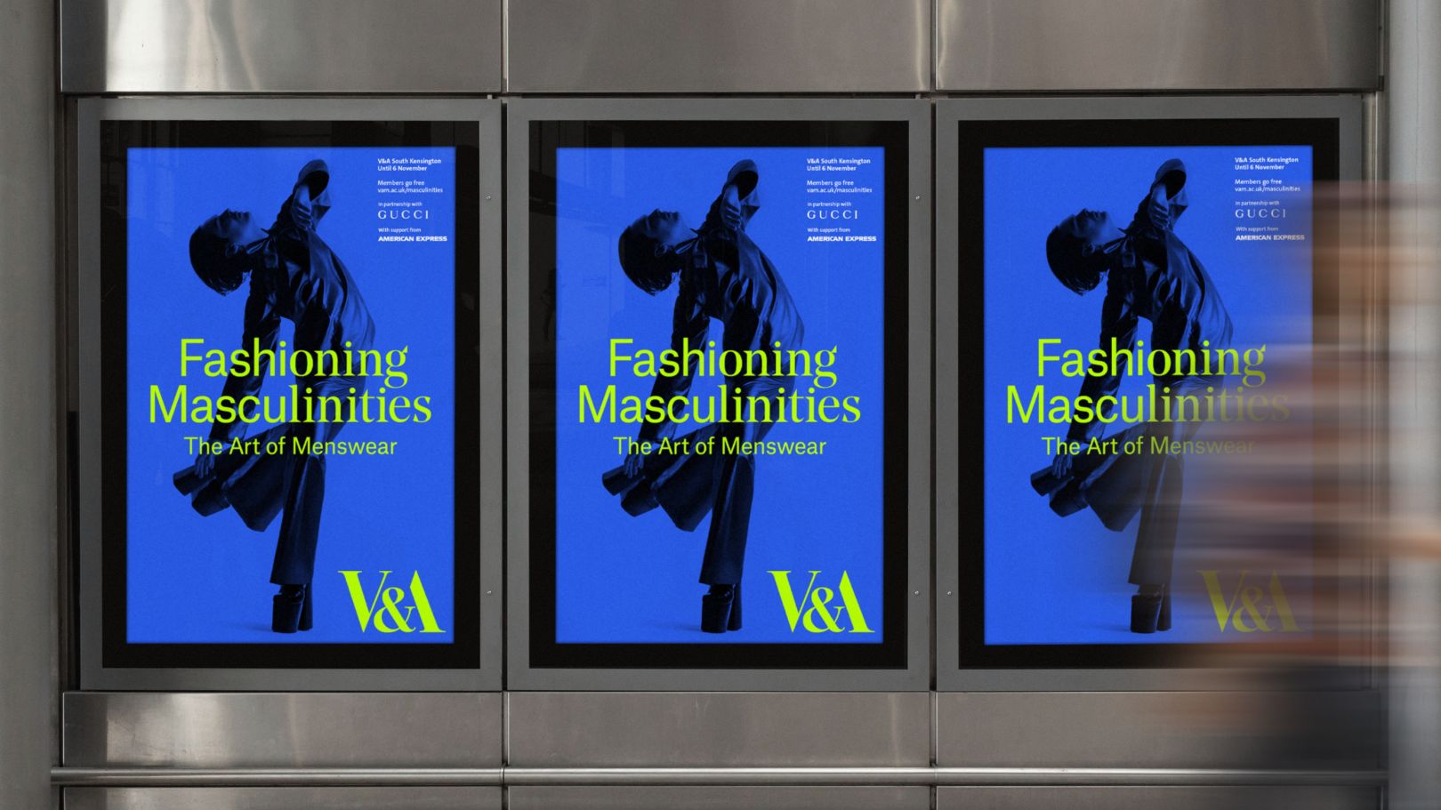 Hingston Studio's identity for the V&A's latest show is a dynamic dance of masculinity